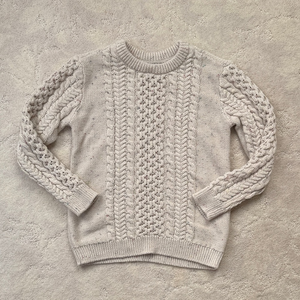 5T NWOT Boys Cable Knit Sweater - Cream & other specks of colors
